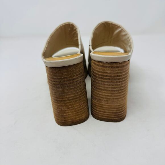 Dolce Vita Lukas Leather Peep Toe Slip-On Platform Block Heel Sandals Size 8.5 - Picture 9 of 14